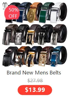 Men's Multi-Color Leather Belt 3.5cm With Automatic Buckle