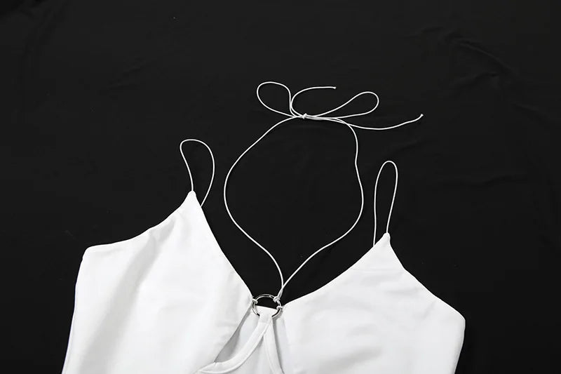 Goth Dark Cyber ​​Y2K Techwear Mall Gothic Hollow Out Straps Skinny Bodysuits With Long Sleeve Crop Shrug Tops Women 2 Piece Sets