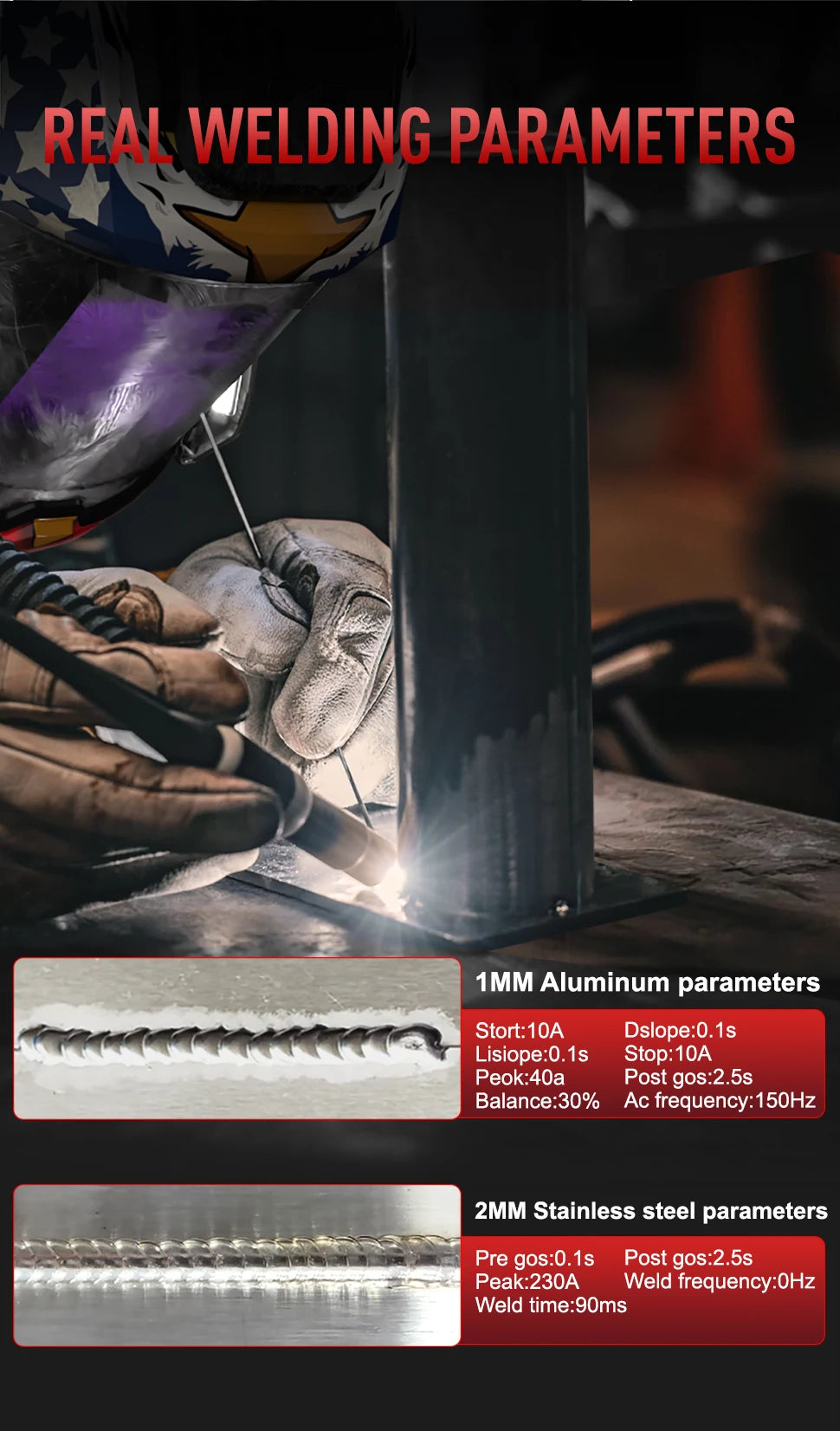 ANDELI AC/DC TIG Welding Machine TIG Pulse Stick/Spot/Aluminum Welding/Cold TIG Welder Square/Trapezoid/SINE Wave MultiProcess - Daisan Mart
