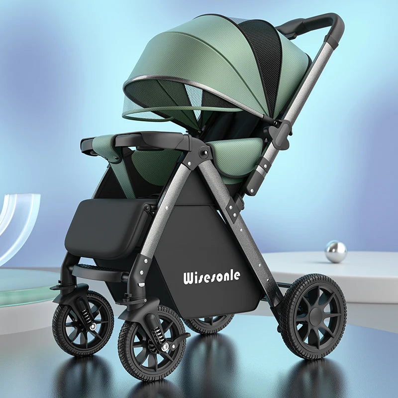 High-end folding 2-way baby stroller, sitting and lying