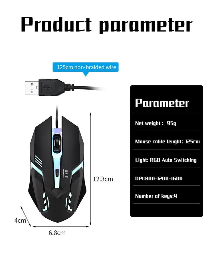 New 2025 USB LED Ergonomic Gaming Mouse