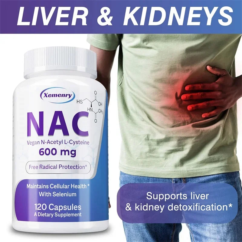 NAC Capsules 600mg - Support Skin Health, Antioxidant, Detox, Enhance Immunity - Non-GMOSupplement - Daisan Mart