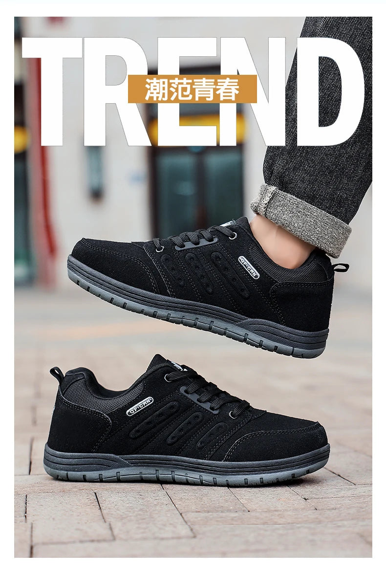 Giày Trượt Ván Nam Thu Retro Da Lộn Jeans Thời Trang