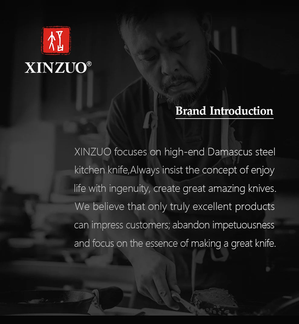 XINZUO kitchen knife set German steel 1.4116 ebony handle