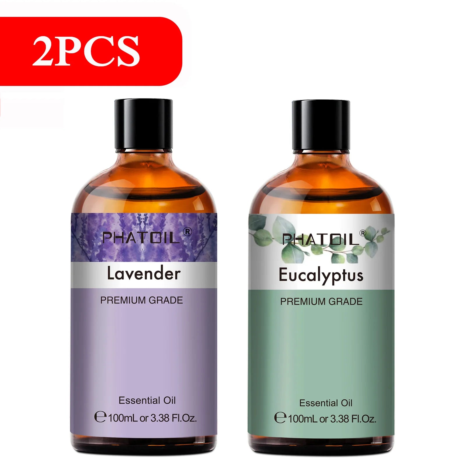 PHATOIL 100ML Eucalyptus Rose Essential Oils Lavender Indian Sandalwood Bergamot Cinnamon Lemongrass Essential Oils For Skin - Daisan Mart