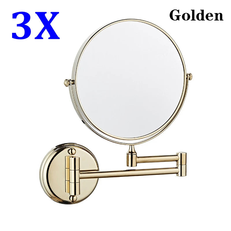 High-end Brushed Gold LED Hotel Makeup Mirror