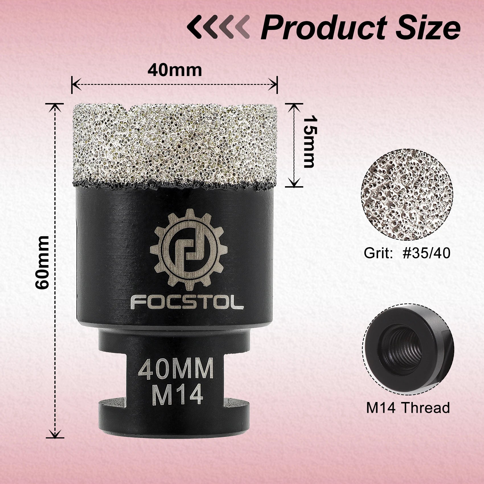 Mũi Khoan Kim Cương FOCSTOL M14 Đá Gạch 6-125mm - Daisan Mart