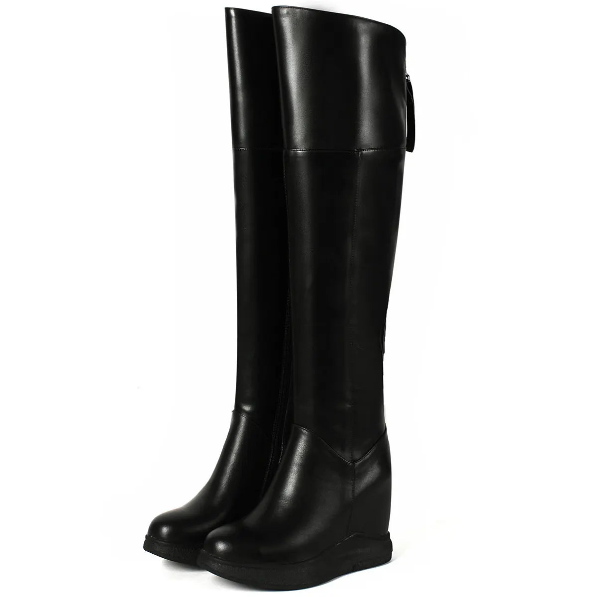 Genuine Leather High-Top Women's Shoes Large Size 44-46 Stylish