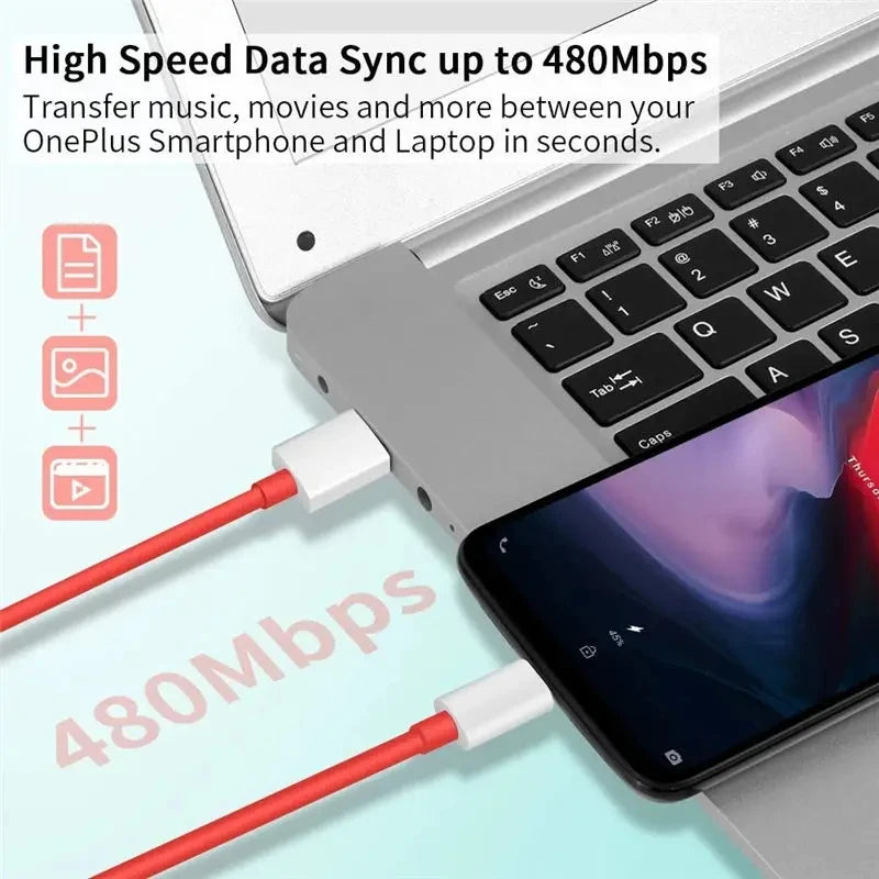 Cáp Sạc Nhanh 65W PD3.0 Cho OnePlus & USB-C Warp - Daisan Mart