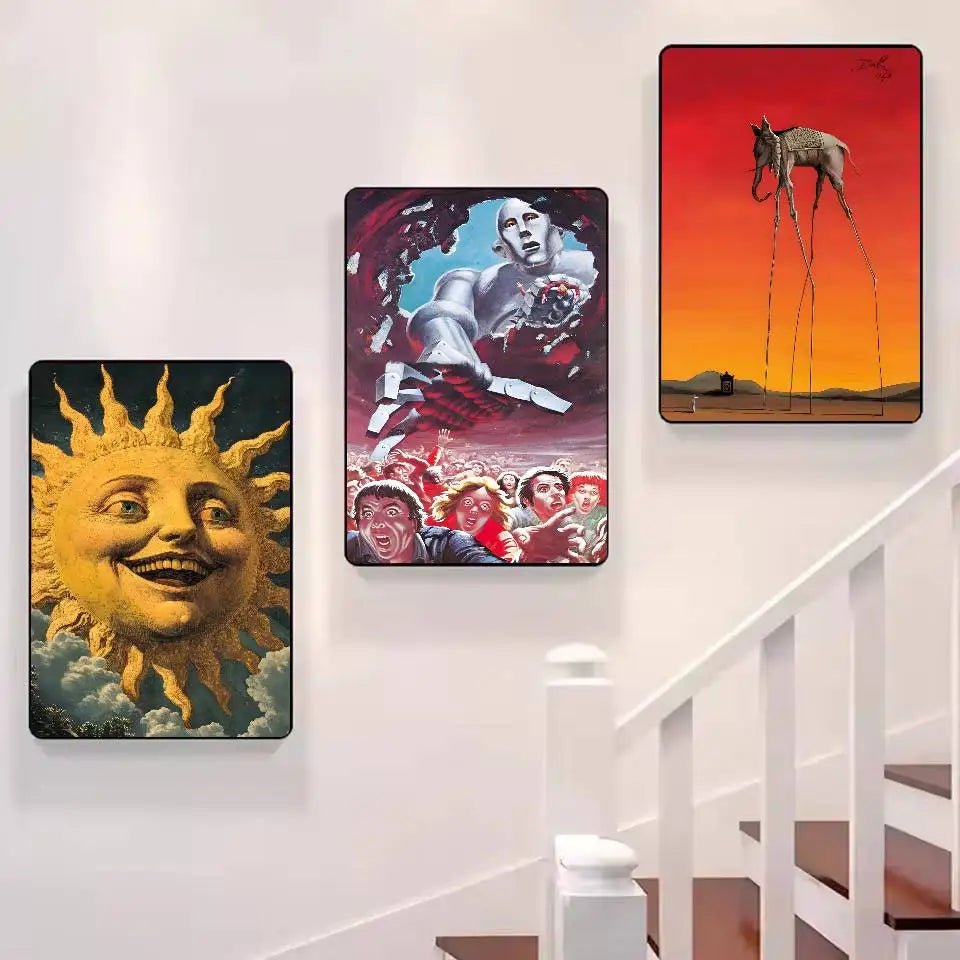 Surrealism Artwork By Salvador Dali Poster Self-adhesive Art Waterproof Paper Sticker Coffee House Bar Room Wall Decor