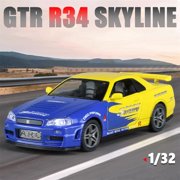Mô Hình Xe Hợp Kim GTR R34 Skyline Cho Bé Trai - Daisan Mart
