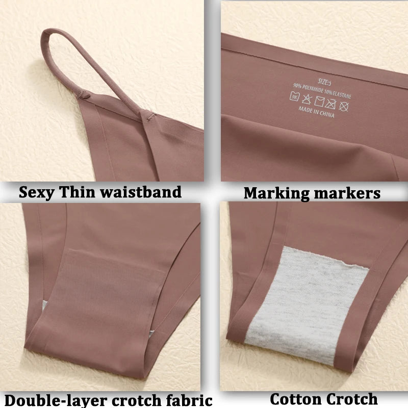 Set of 3 Ice Silk Ultra-Thin Seamless Women's Panties