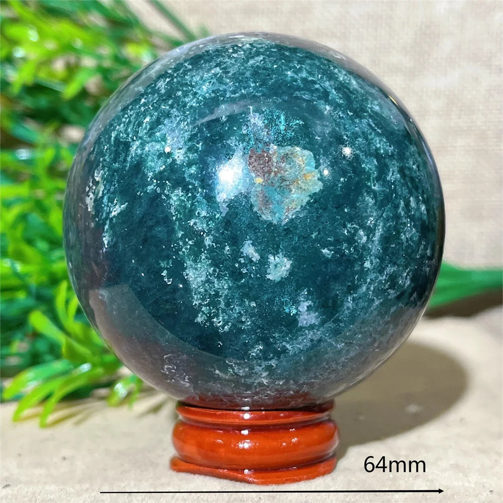Moss Agate Ball - Spiritual Power &amp; Decoration