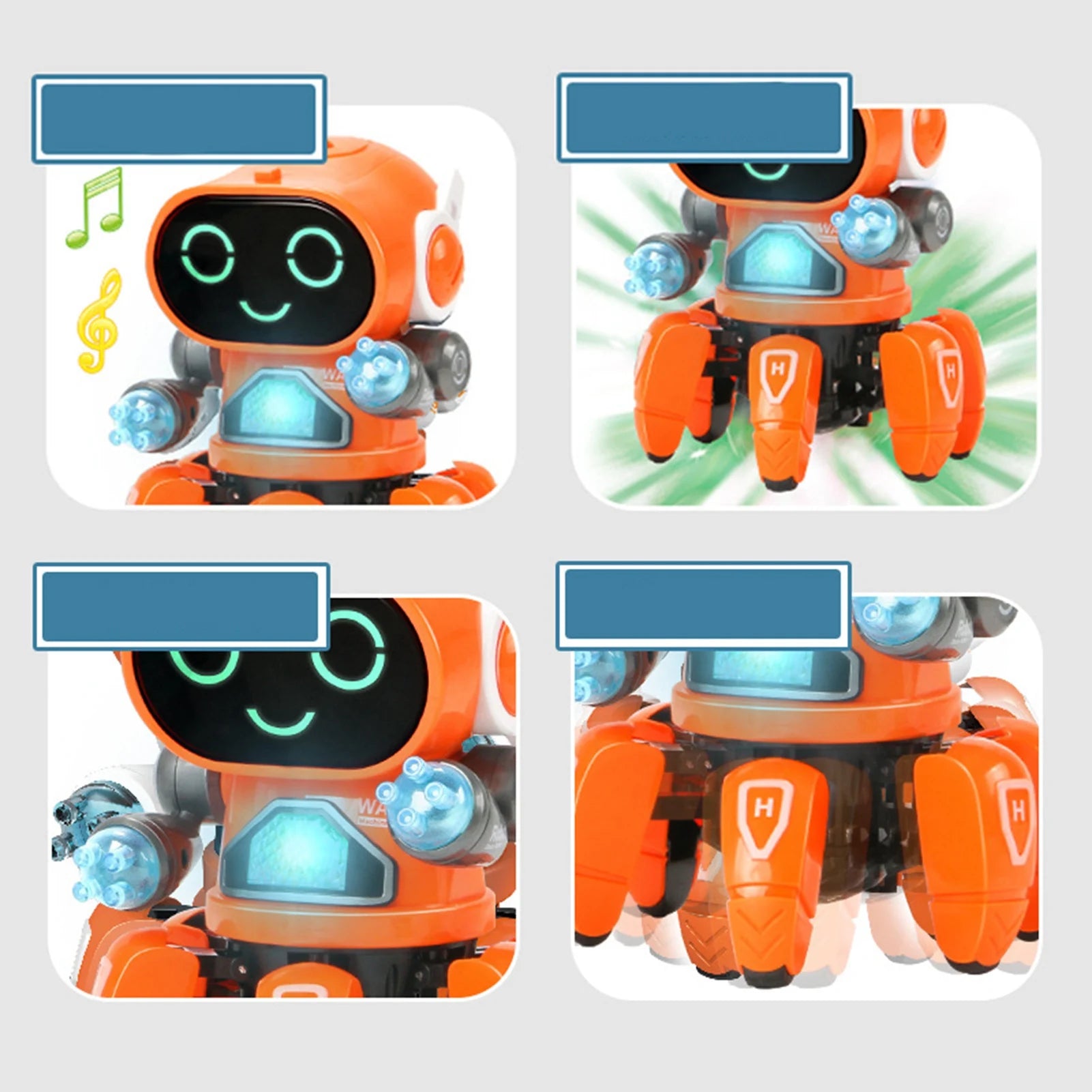 Children Robot  Electric Robot  Robot  Six Claws Plastic Intelligent Dancing Singing Light Electric Robot  for Boys - Daisan Mart