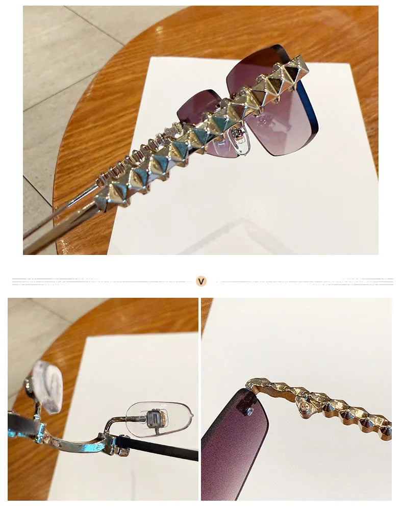 Kính Râm Thời Trang Không Viền 2025 Cho Nữ