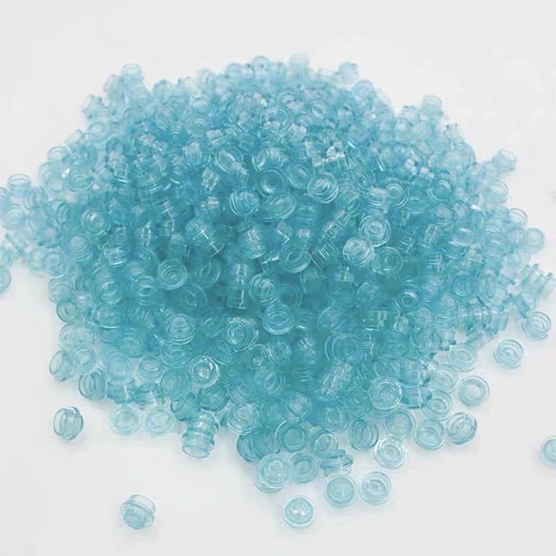 Universal Small Bricks 6141 Plate 1x1 Round Transparent Blue Brick Building Blocks Ocean Seascape Seawater Parts House DIY Toys