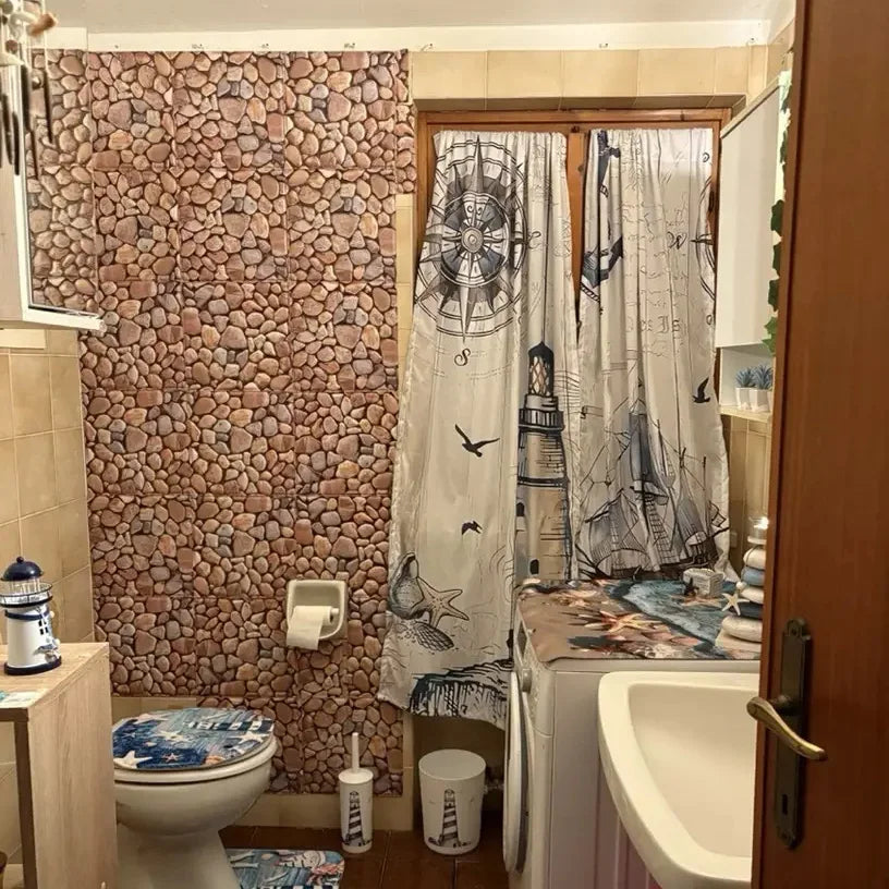 5PCS 10PCS of Pebble Pattern Self-adhesive Wall Stickers,Room Decoration,Wall Decoration,Peel And Stick,Movable Wallpaper