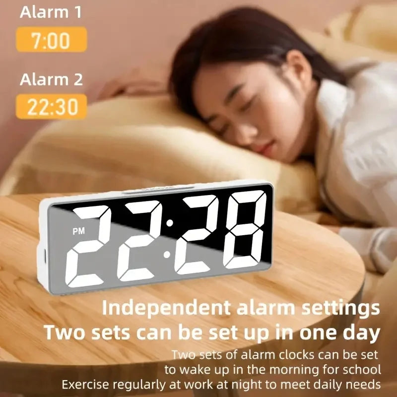 Đồng Hồ Báo Thức LED Để Bàn, Hiển Thị Nhiệt Độ, Độ Sáng Điều Chỉnh - Daisan Mart
