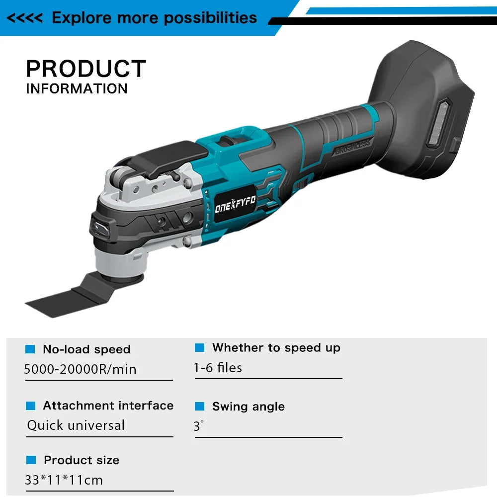 Brushless Electric Oscillating Multifunction Tool Wireless Woodworking Cutting Variable Speed ​​Trimmer Saw For Makita 18v Battery