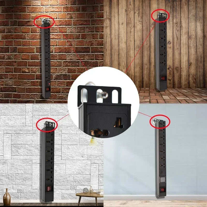 Ổ Cắm PDU Nhôm Tủ Điện 2-10 Ổ Chuẩn Đức Có Công Tắc - Daisan Mart
