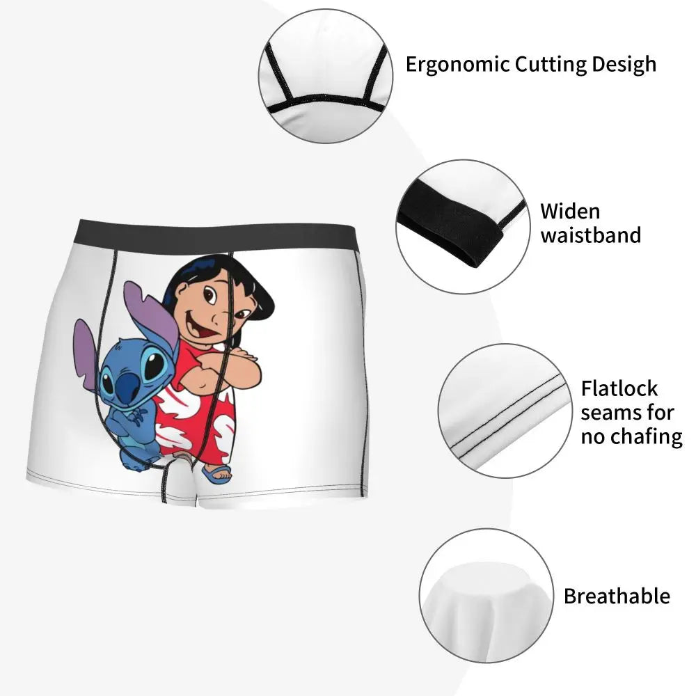 Quần Sịp Nam Lilo Stitch Thoải Mái Phong Cách Anime