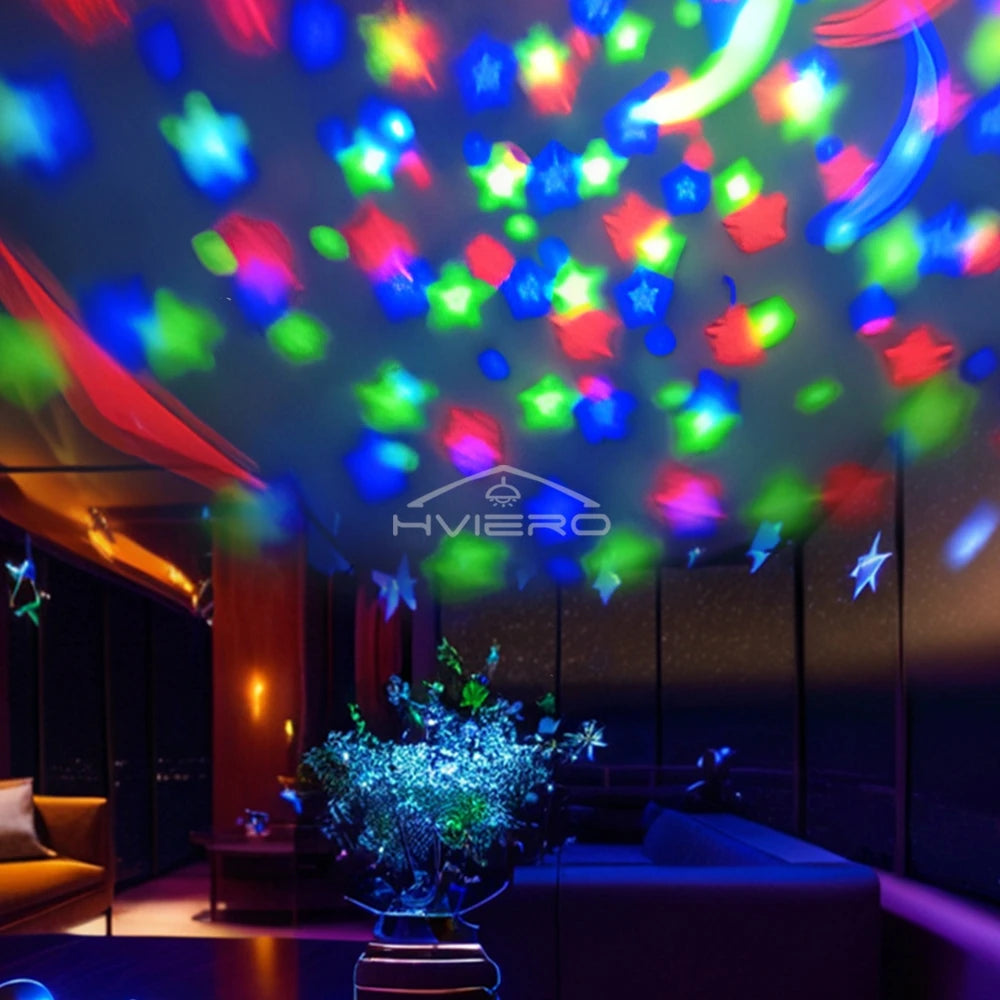 Starry Night Light Projector USB Table Lamps Gaming Room Home Theater Ceiling Wedding Decoration Halloween Rotates Automatically