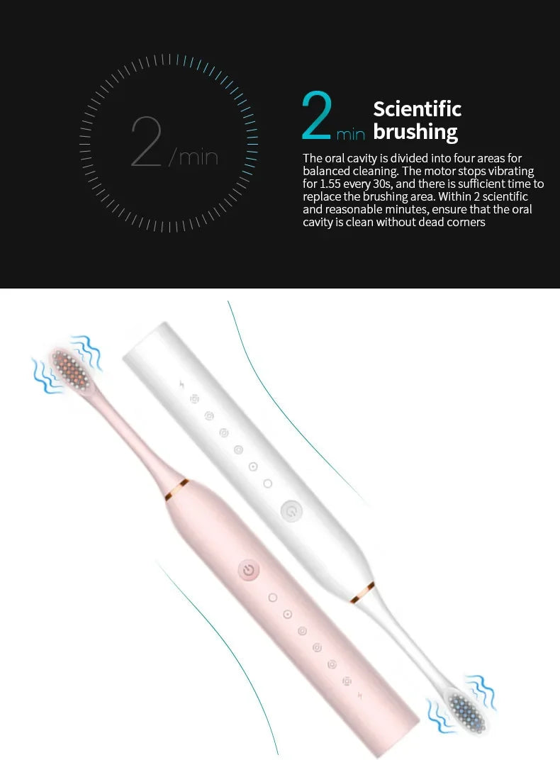 Six-Speed ​​Automatic Electric Toothbrush Adult &amp; Children's Universal Soft Bristle Charging Smart Toothbrush for All Ages