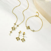 Unique Luxurious 18K Gold Plated Flower Jewelry Set