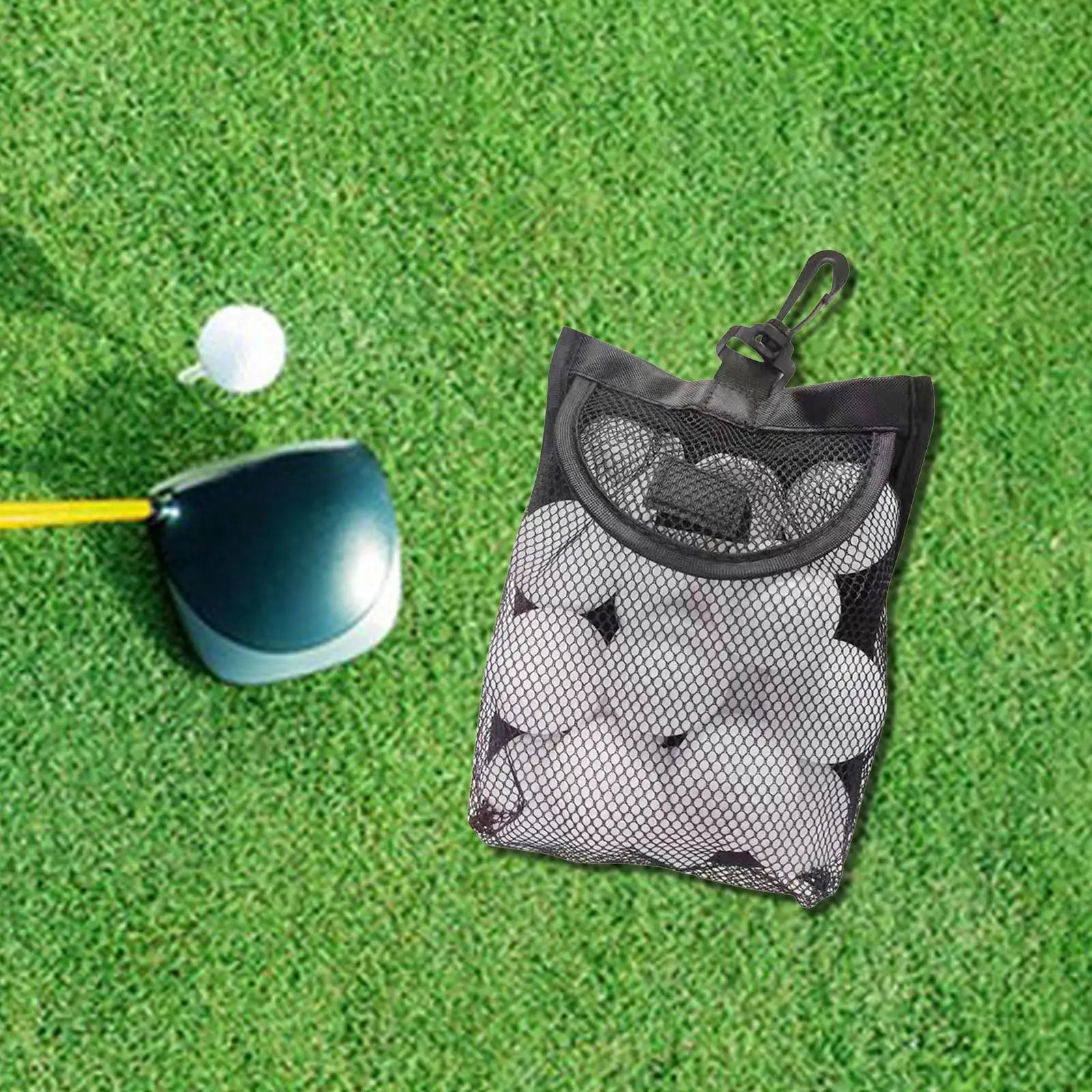 Golf Tennis Ball Net Bag with Convenient Hanging Hook
