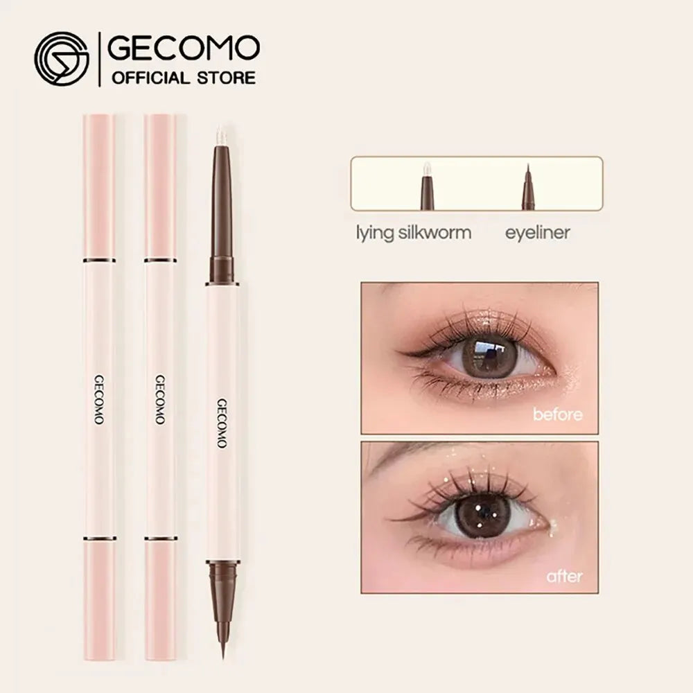 GECOMO 2-Head Makeup Pen: Eyeliner &amp; Glitter Eye Shadow