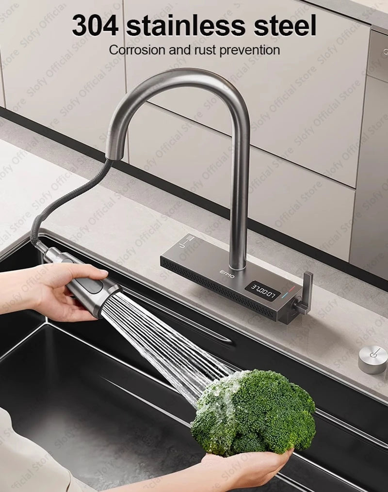 304 Stainless Steel Kitchen Sink Black Single Bowl Thickened Material Wear-Resistant Vegetable Workstation Drainage Accessories - Daisan Mart