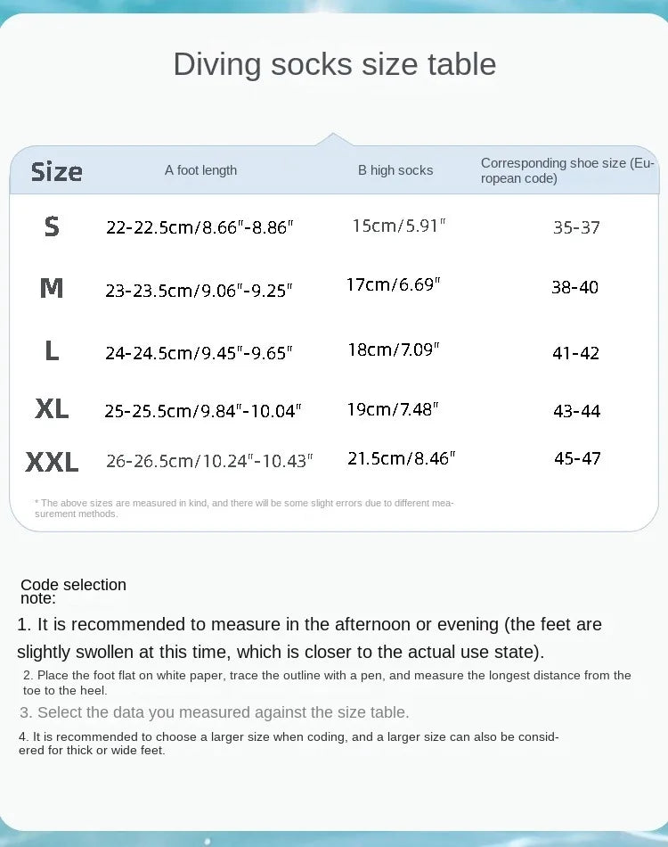 3mm Neoprene Socks Wetsuit Shoes Non Slip Surf Swim Fins Socks Warm Beach Boots for Snorkeling Diving Water Sports