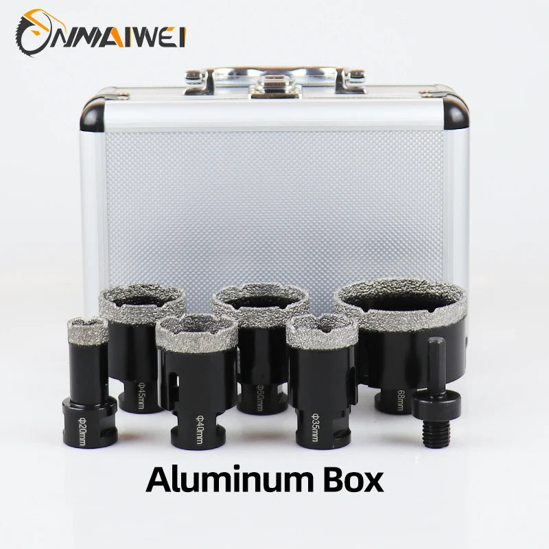 7pcs Angle Grinder Bit Diamond Hole saw Dry Vacuum Brazed Drilling Core Bits Set Porcelain Tiles Granite Marble Hole Saw
