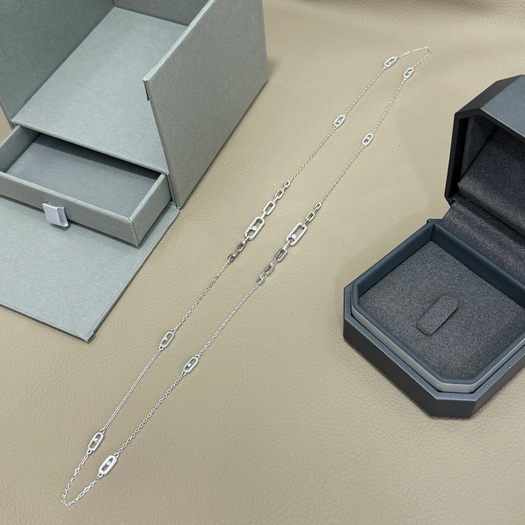 Exquisite 10-sided S925 silver necklace for men and women