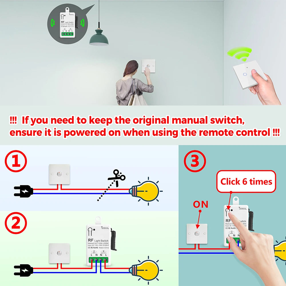 Công tắc RF thông minh 433Mhz cho LED