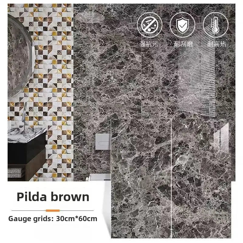 10/30PCS 30cmx60cm Bathroom Tile Waterproof Sticker Thick Self-adhesive Floor Sticker Marble PVC Indoor Wall Sticker
