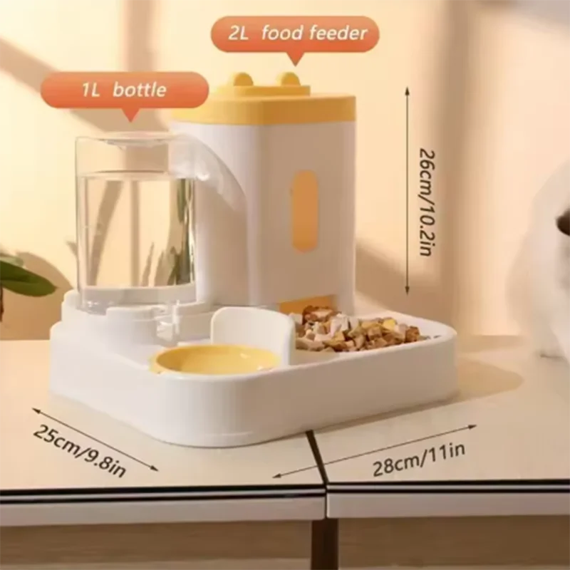 Automatic 2-in-1 Feeder Dog Food Bowl and Water Feeding Device Pet Large Food Dispenser Puppy Pet Kitten Bowl Accessories - Daisan Mart