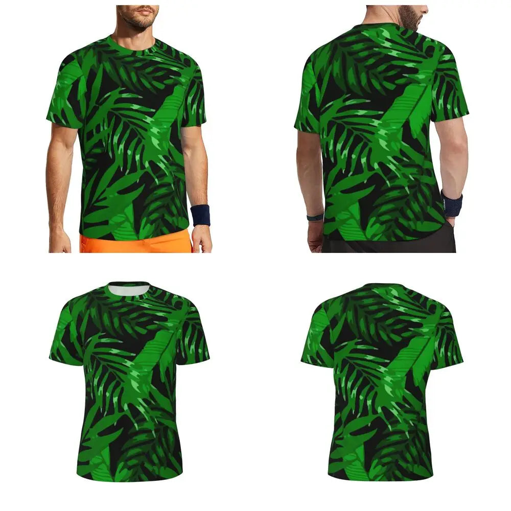 Áo Thun Nam Họa Tiết Lá Nhiệt Đới Màu Sắc Cá Tính