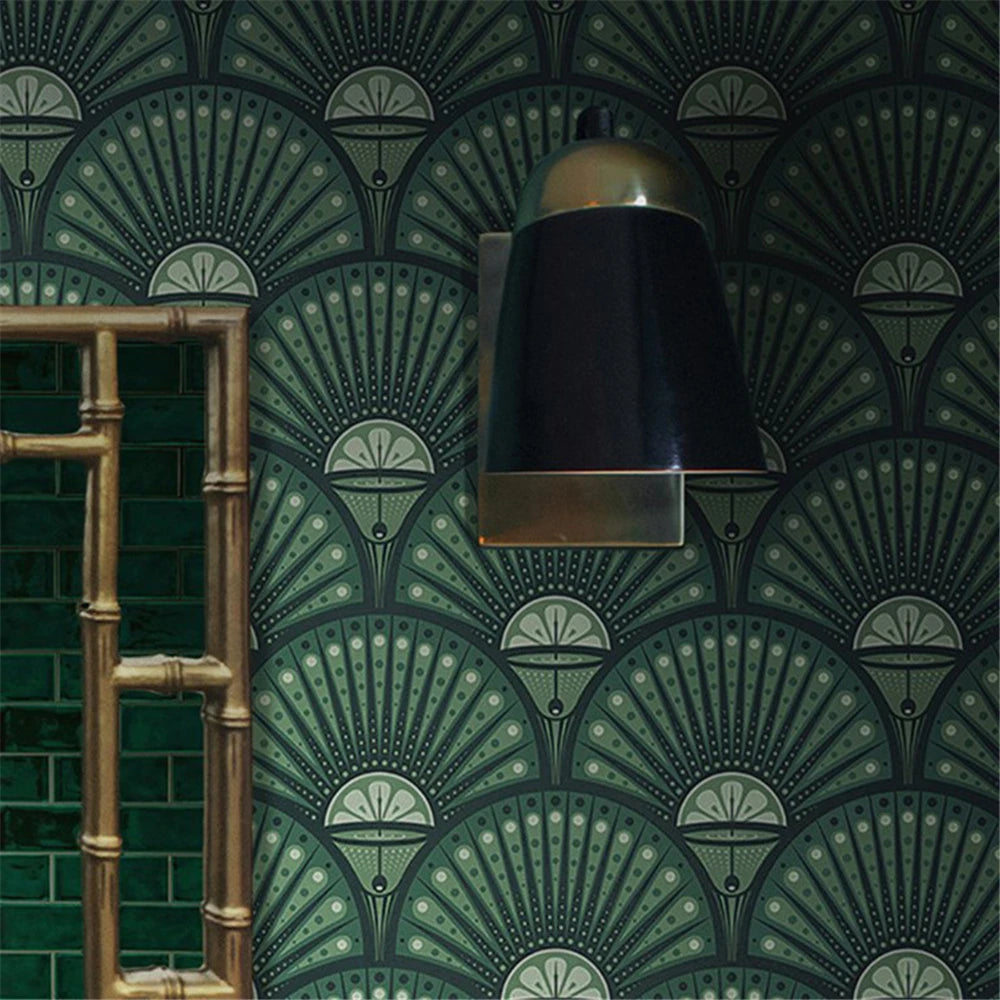 Custom Papel De Parede 3D Retro coral pink fan-shaped shell background wall wallpaper bedroom sofa background hotel wall papers