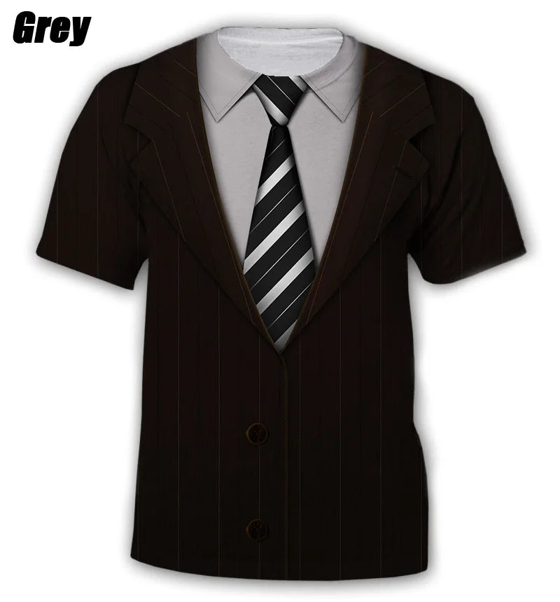 Áo Thun Nam Hè Hài Hước 3D Vest Nơ In Hình Thời Trang