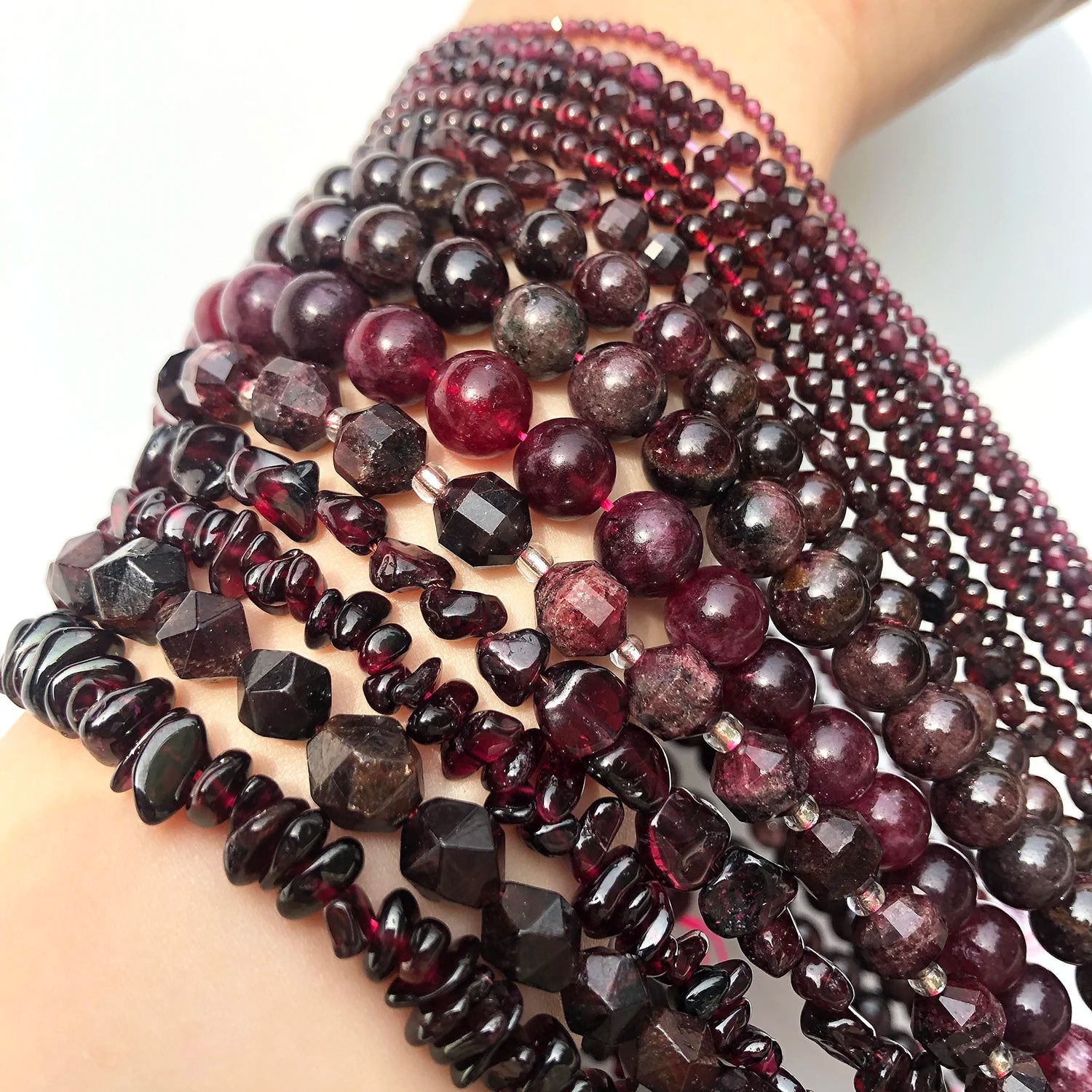 Faceted Natural Garnet Beads For DIY Jewelry