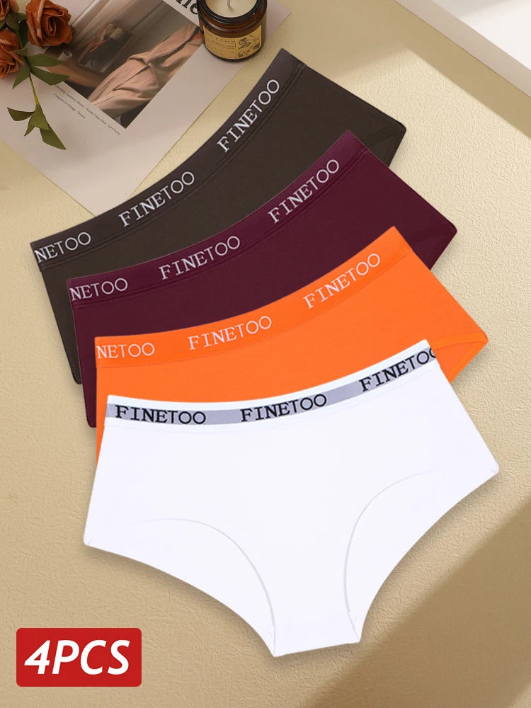 Sexy Cotton Women's Underwear 4 Pieces - Sports String