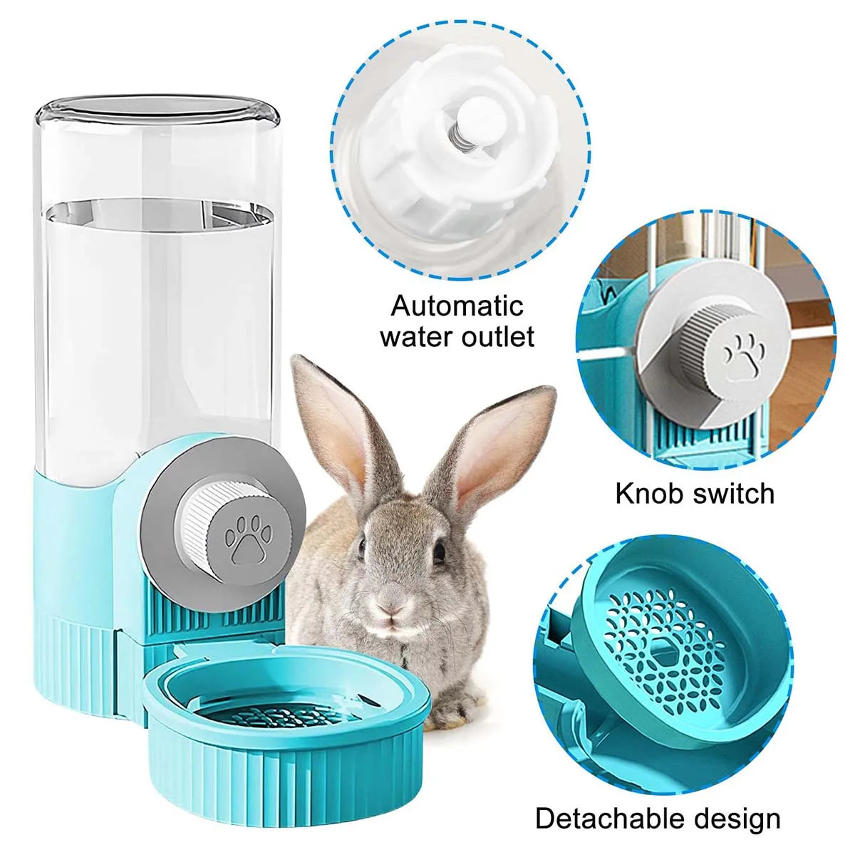 Pet Automatic Water Dispenser and Feeder Set, Hanging Water Dispenser, Automatic Cat Feeder, Dog Cage Hanging Water and Food Supplies, Cat Bowl, Dog Food Bowl - Daisan Mart