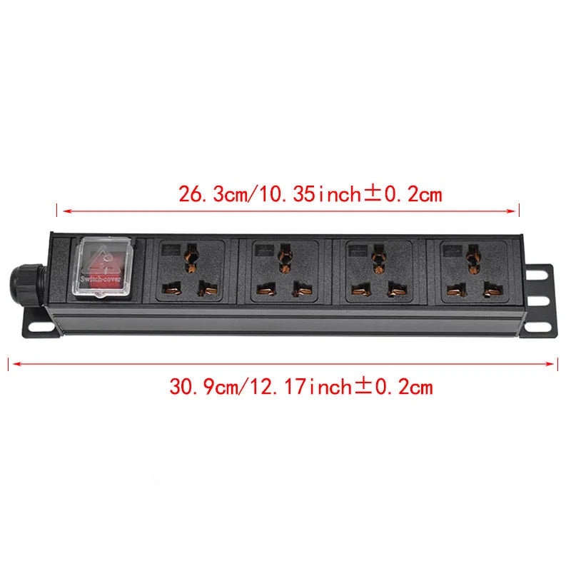 PDU Network Cabinet Rack Power Strip Distribution Outlet Units UK adaptation Universal Socket Compatible US AU Israel eu plug