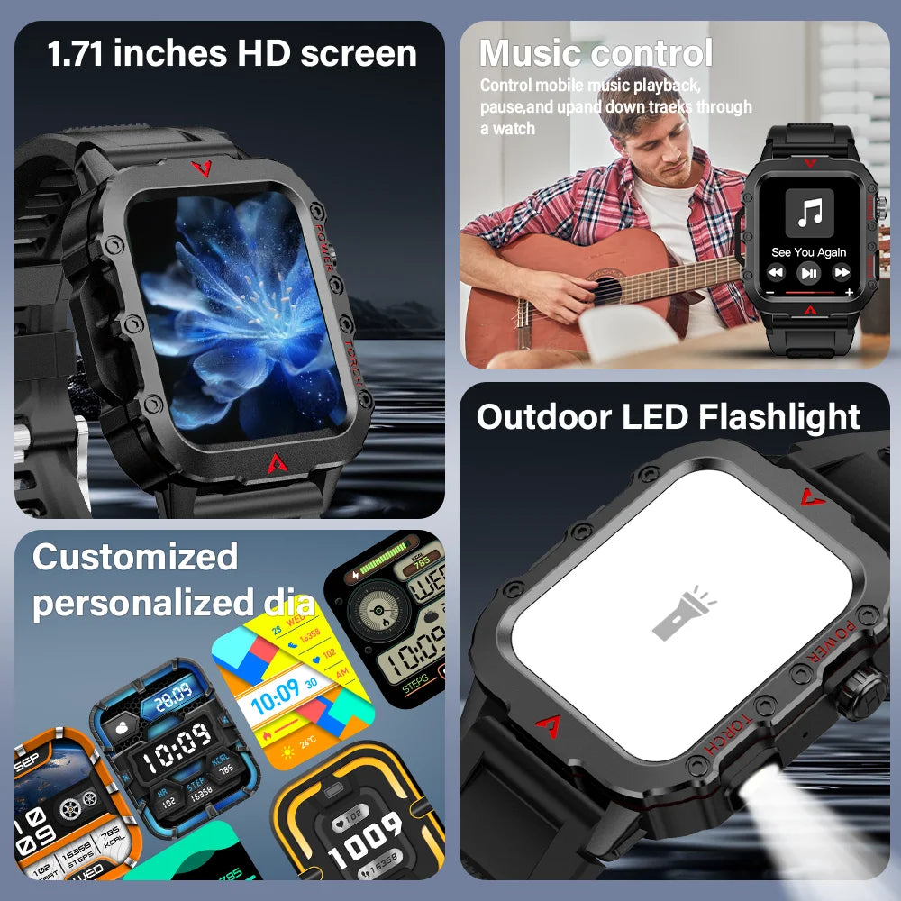 LAXASFIT LED Men's Outdoor Sports Smart Watch