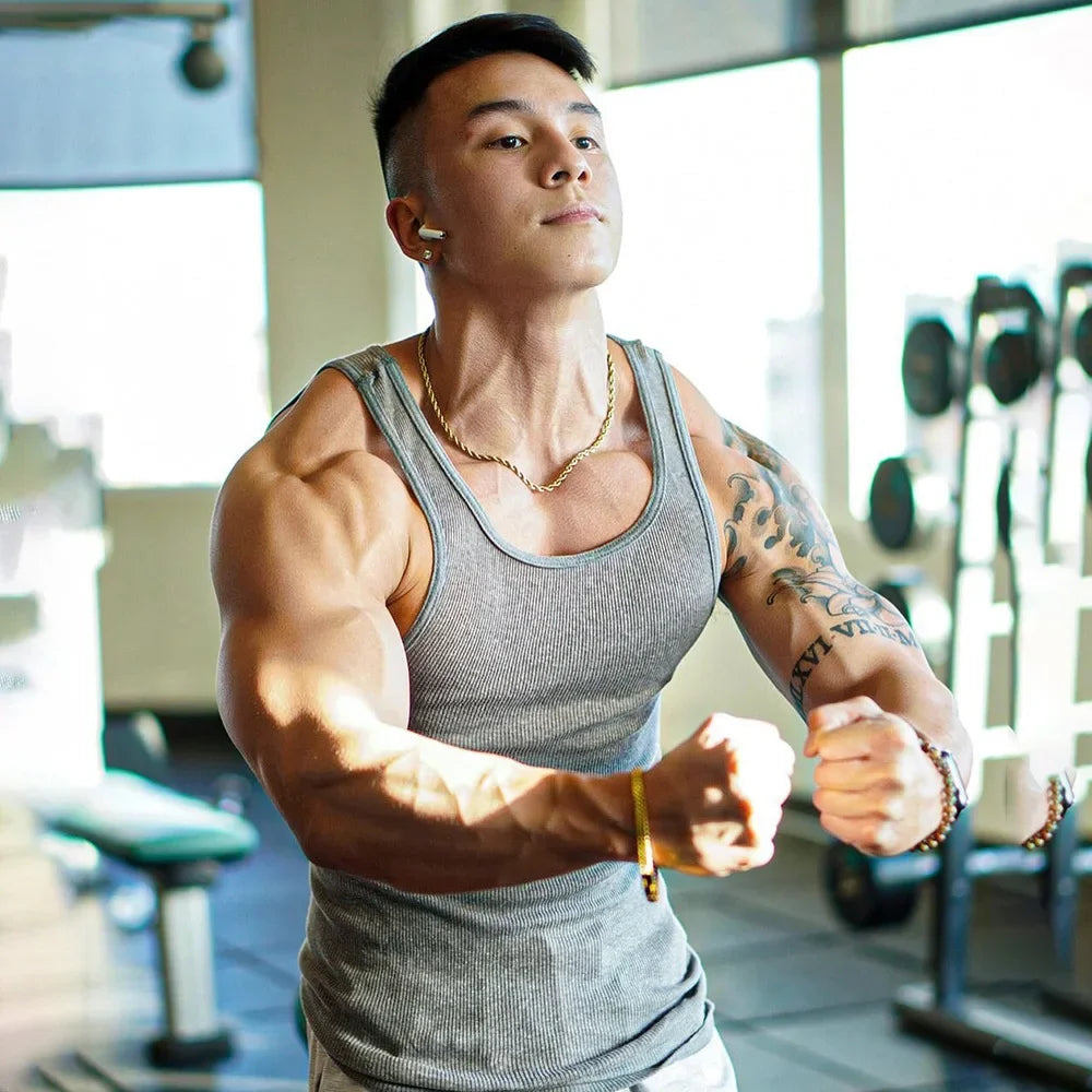 Men's Gym Tank Breathable Size M-3XL Body Fit