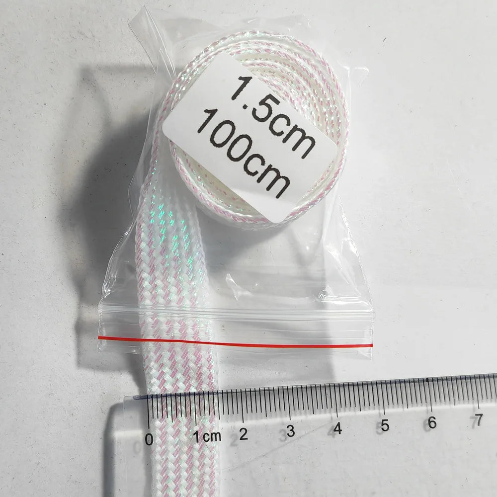 19mm wide Pearlescent Braid Mylar Tubing Fly Tying Materials Round Holographic Cord Pearl Mylar For Tube Fish Fly