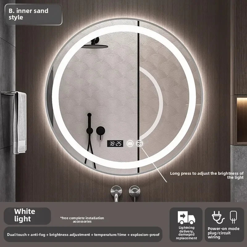50CM Smart LED Mirror Anti-Fog Touch Wall Mounted