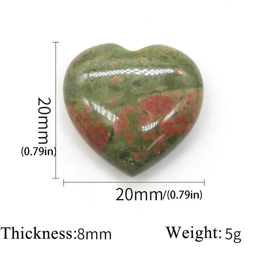 20mm Natural Heart Shaped Quartz Stone Decoration
