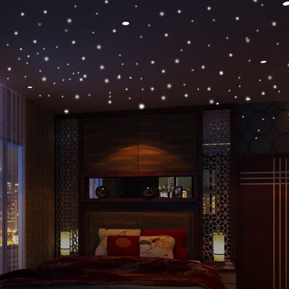 407 Pcs Round Dots Wall Stickers Polka Circles Night Luminous Star Ceiling Decals Glow In The Dark Peel Art Mural For Kids Room